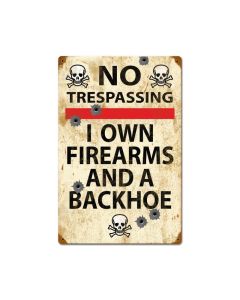 No Trespassing, Humor, Vintage Metal Sign, 12 X 18 Inches