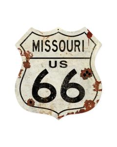 Missouri US 66 Shield Vintage Plasma, Automotive, Shield Metal Sign, 15 X 15 Inches