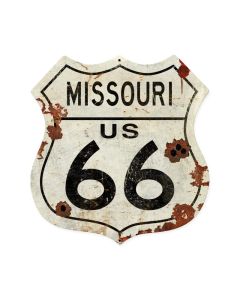 Missouri US 66, Street Signs, Shield Metal Sign, 28 X 28 Inches