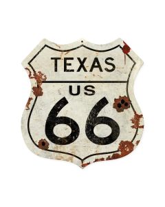 Texas US 66, Street Signs, Shield Metal Sign, 28 X 28 Inches