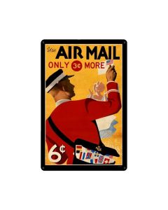 Air Mail Postage Stamp, Aviation, Metal Sign, 12 X 18 Inches