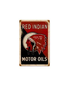 Red Indian Motor Oils, Humor, Metal Sign, 36 X 24 Inches