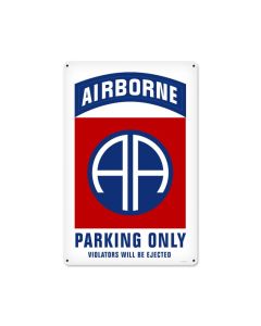 82nd Airborne Parking, Allied Military, Metal Sign, 12 X 18 Inches