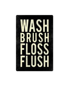 Wash Powder Room, Home and Garden, Metal Sign, 16 X 24 Inches