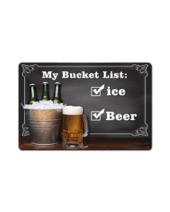 Bucket List, Food and Drink, Custom Metal Shape, 18 X 12 Inches