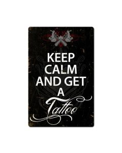 Keep Calm Tattoo, Humor, Metal Sign, 16 X 24 Inches