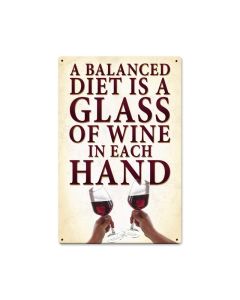 A Balanced Diet, , Vintage Metal Sign, 12 X 18 Inches