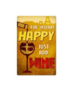 Happy Wine, , Vintage Metal Sign, 16 X 24 Inches