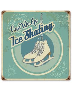 Can We Go Ice Skating, Seasonal, Vintage, 12 X 12 Inches