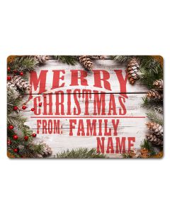Merry Christmas From Family Personalized, Seasonal, PERSONALIZED , 12 X 18 Inches