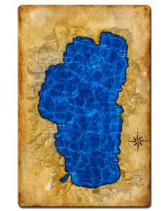 Lake Tahoe Map, Home and Garden, Satin, 16 X 24 Inches