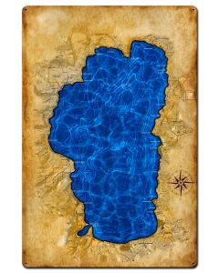 Lake Tahoe Map, Home and Garden, Satin, 24 X 36 Inches