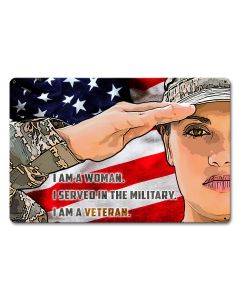 Women Veteran Army, Military, Satin, 18 X 12 Inches