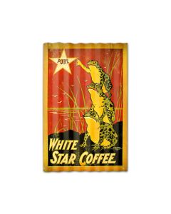 White Star Coffee Corrugated, Food and Drink, Corrugated Rustic Barn Wood Sign, 16 X 24 Inches