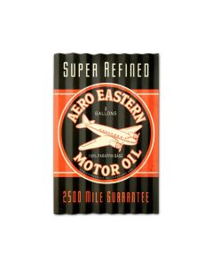 Aero Eastern Motor Oil Corrugated, Automotive, Corrugated Rustic Barn Wood Sign, 16 X 24 Inches