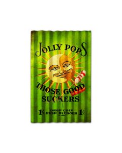 Jolly Pops Corrugated, Food and Drink, Corrugated Rustic Barn Wood Sign, 16 X 24 Inches