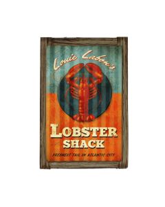 Lobster Shack Corrugated Framed, Home and Garden, Corrugated Rustic Barn Wood Sign, 16 X 24 Inches