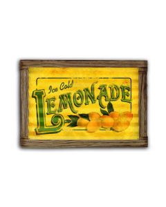 Lemonade Corrugated Framed, Food and Drink, Corrugated Rustic Barn Wood Sign, 24 X 16 Inches