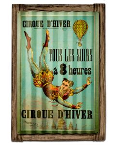 CIRQUE D'HIVER, Corrugated Rustic Barn Wood Signs, CORRUGATED, 16 X 24 Inches