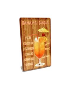 Bahama Mama Topper, Bar and Alcohol, Table Topper, 4 X 6 Inches