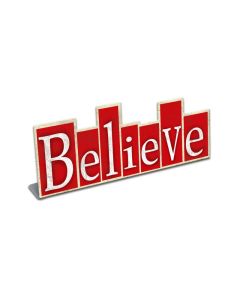 Believe, Home and Garden, Table Topper, 10 X 4 Inches