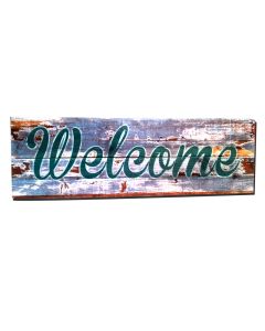Welcome Wood Green, Home and Garden, Wood Sign, 22 X 7 Inches