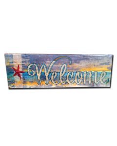 Beach Themed Welcome Wood Sign, Home and Garden, Wood Sign, 22 X 7 Inches