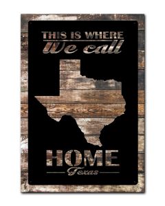 Home Texas Shape With Wood Backing, Home and Garden, Plasma with wood backer, 18 X 26 Inches