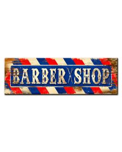 WOOD PRINT BARBER SHOP, Category/Home and Garden, WOOD PRINT, 22 X 7 Inches
