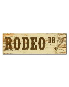WOOD PRINT RODEO DRIVE, Category/Home and Garden, WOOD PRINT, 22 X 7 Inches