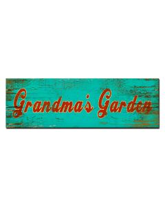 WOOD PRINT GRANDMA'S GARDEN SIGN, Category/Home and Garden, WOOD PRINT, 22 X 7 Inches