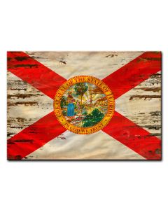 FLORIDA STATE FLAG PRINTED ON WOOD, Category/Home and Garden, WOOD PRINT, 20 X 14 Inches