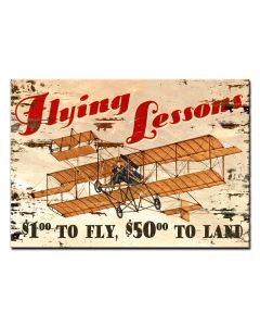FLYING LESSONS PRINTED ON WOOD, Category/Home and Garden, WOOD PRINT, 20 X 14 Inches