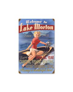 Welcome to Lake, Personalized, Vintage Metal Sign, 16 X 24 Inches