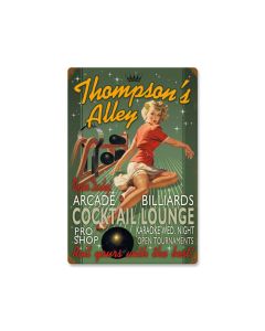 Bowling Alley, Personalized, Vintage Metal Sign, 16 X 24 Inches