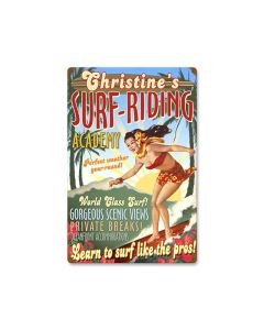 Surf Academy, Personalized, Vintage Metal Sign, 16 X 24 Inches