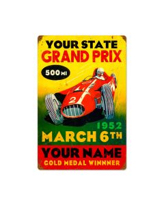 Grand Prix, Automotive, Vintage Metal Sign, 16 X 24 Inches
