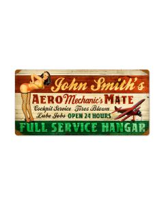 Aero Mechanics Mate, Aviation, Vintage Metal Sign, 24 X 14 Inches