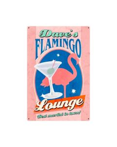 Flamingo Lounge Personalized, Personalized, Metal Sign, 12 X 18 Inches
