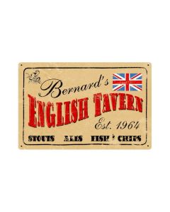Old English Tavern Personalized, Personalized, Custom Metal Shape, 18 X 12 Inches