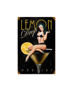 Lemon Drop, Pinup Girls, Vintage Metal Sign, 12 X 18 Inches
