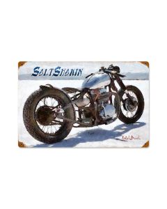 Salt Shakin Motorcycle, Motorcycle, Vintage Metal Sign, 18 X 12 Inches