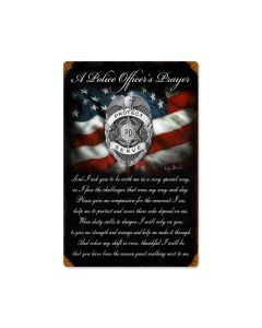 Police Officers Prayer, Home and Garden, Vintage Metal Sign, 12 X 18 Inches