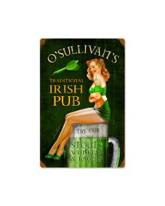 Irish Pub, Pinup Girls, Vintage Metal Sign, 12 X 18 Inches