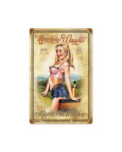 Moonshiners Daughter, Pinup Girls, Vintage Metal Sign, 12 X 18 Inches