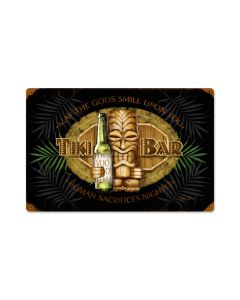 Tiki Bar, Bar and Alcohol, Vintage Metal Sign, 18 X 12 Inches