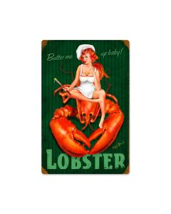 Butter Me Up, Pinup Girls, Vintage Metal Sign, 12 X 18 Inches
