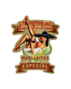 Margarita Especial, Pinup Girls, Custom Metal Shape, 20 X 24 Inches