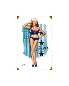 Navy Girl, Pinup Girls, Vintage Metal Sign, 12 X 18 Inches