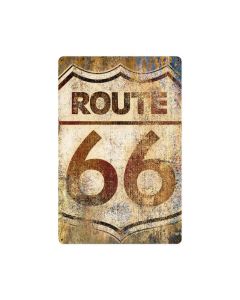 Route 66 Grunge, Automotive, Vintage Metal Sign, 12 X 18 Inches